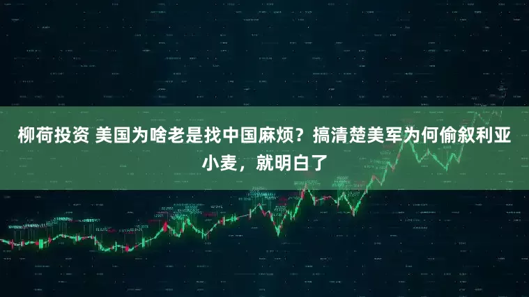 柳荷投资 美国为啥老是找中国麻烦？搞清楚美军为何偷叙利亚小麦，就明白了